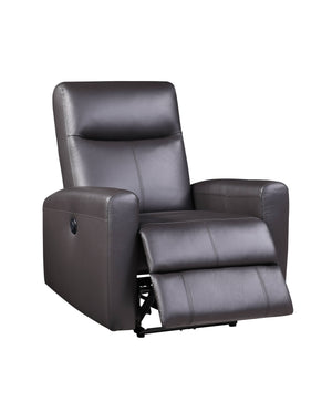 English Elm Blane Brown Top Grain Leather Match Power Recliner with Horizontal Tufting, Pocket Coil Seat, 150° B2726P278163