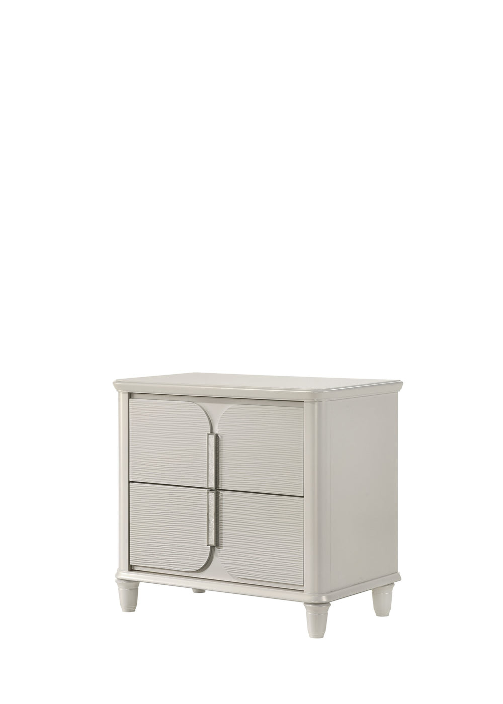 English Elm Laveda Modern Pearl White Nightstand with 2 Smooth-Glide Drawers, Durable Acrylic & Wood Construction B2726P269254
