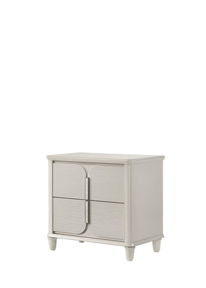 English Elm Laveda Modern Pearl White Nightstand with 2 Smooth-Glide Drawers, Durable Acrylic & Wood Construction B2726P269254