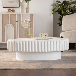 English Elm Fluted Lift Top Storage Coffee Table with Hidden Interior for Modern Living Rooms W3081P389043