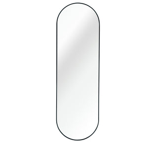 English Elm Black Pill Shaped 63x20in Full-Length Wall Mirror – 4mm HD Glass, Anti-Rust Aluminum Frame, Shatterproof W2203P230581