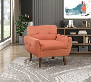 English Elm Orange Velvet Tufted Accent Chair with Cushioned Seat and Back, Contemporary Living Room Armchair 34x29x31" B011P283268