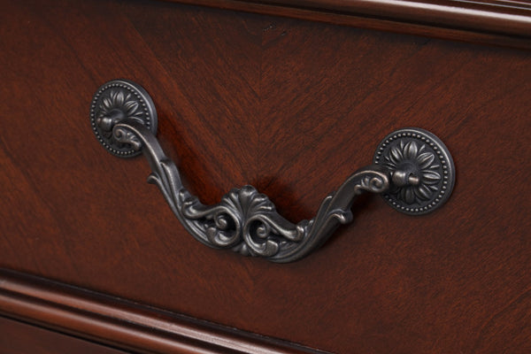 English Elm Lyndon Cherry 2-Drawer Night Stand with Felt-Lined Top Drawer, Smooth Ball-Bearing Slides, 30"H x 33"W x 17"D B078P301016