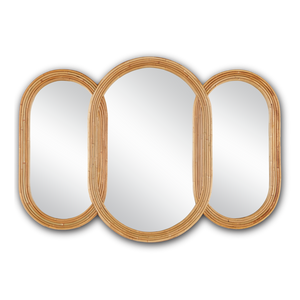 Triboa Handmade Round Mirror - Bohemian Arurog Design with Unique Color Variations & Depth