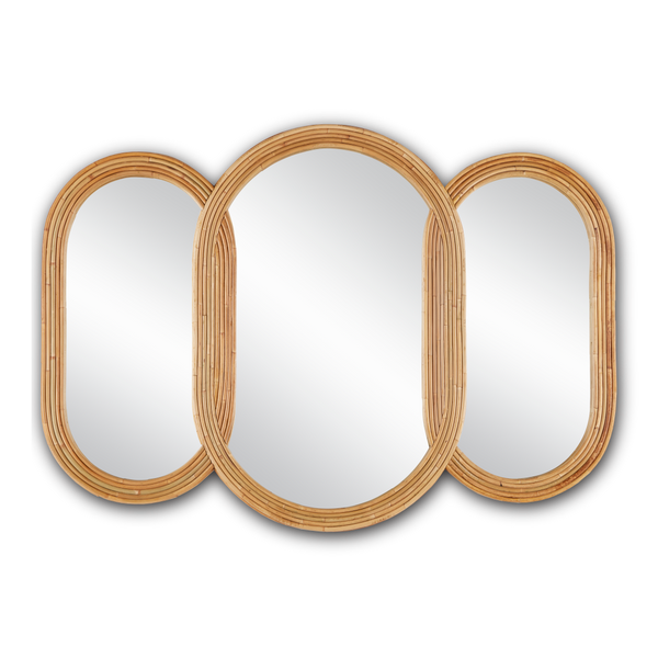 Triboa Handmade Round Mirror - Bohemian Arurog Design with Unique Color Variations & Depth