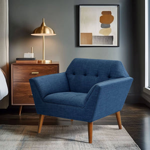 JLA Home INK+IVY - Wide Sculptural Mid-Century Lounge Chair, 37" Wide Upholstered Seat, Hand-Tufted Comfort & Solid Wood Legs II100-0063