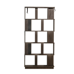 English Elm 31.5" Tall 5-tier Mdf Bookcase Slim Open Shelving Unit for Office Bedroom Living Room Dark Brown W2899P444163