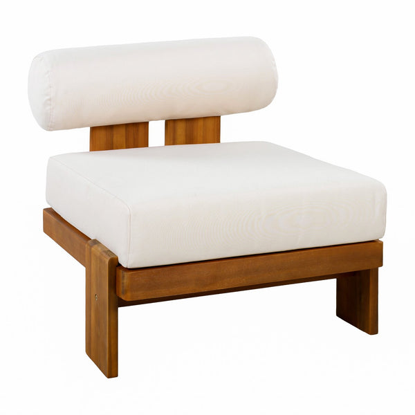 English Elm Patio Acacia Wood Club Chairs Set of 2 with Round Cushions for Outdoor Seating N776P387846B