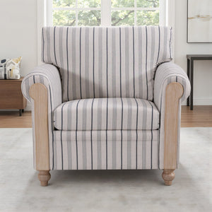 English Elm 1 Seater Pu Upholstered Roll Arm Chair Solid Wood Frame for Living Room Corner W680P409269