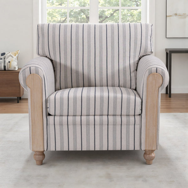English Elm 1 Seater Pu Upholstered Roll Arm Chair Solid Wood Frame for Living Room Corner W680P409269