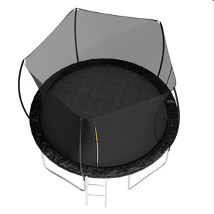 English Elm 12ft Trampoline Curved Pole Enclosure Net Galvanized Steel Frame Kids Adults Ladder W285P233603