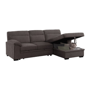 English Elm Chenille Reversible Sectional Sofa with Ottoman — Plush Tufted Chenille, Eucalyptus Frame Comfort Retreat Brown B016S00044