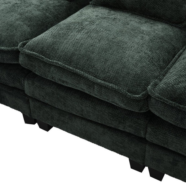 English Elm United We Win 106" U-Shape Sectional Sofa - Cozy Chenille Couch With Storage Ottoman & Usb Ports W1568S00228-GIGA