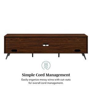 English Elm Walker Edison - Contemporary Minimalist 2-Door TV Stand for TVs up to 80" with Cord Management, Adjustable Shelves Dark Brown 82.63 L x 19.38 W x 4.88 H B185P169004
