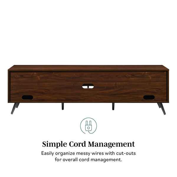 English Elm Walker Edison - Contemporary Minimalist 2-Door TV Stand for TVs up to 80" with Cord Management, Adjustable Shelves Dark Brown 82.63 L x 19.38 W x 4.88 H B185P169004