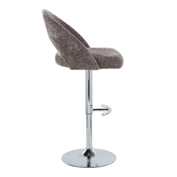 English Elm Adjustable Swivel Barstools Set of 2 Fabric Seat Black Metal Base Kitchen Counter Dark Grey B202S02006