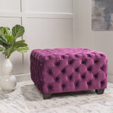 Christopher Knight Home® - Noble House - Jaymee Modern Glam Button Tufted Velvet Ottoman