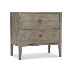 Bernhardt Bernhardt Albion Nightstand With Pewter Finish, Knotty White Oak, Usb Charging & Soft-Close Drawers 311216