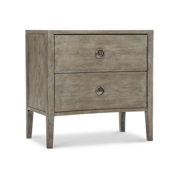 Bernhardt Bernhardt Albion Nightstand With Pewter Finish, Knotty White Oak, Usb Charging & Soft-Close Drawers 311216