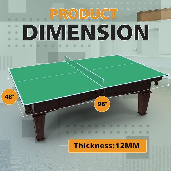 English Elm 8ft Foldable Mdf Ping Pong Conversion Top for Solo Practice and Indoor Play Green W1408P262535