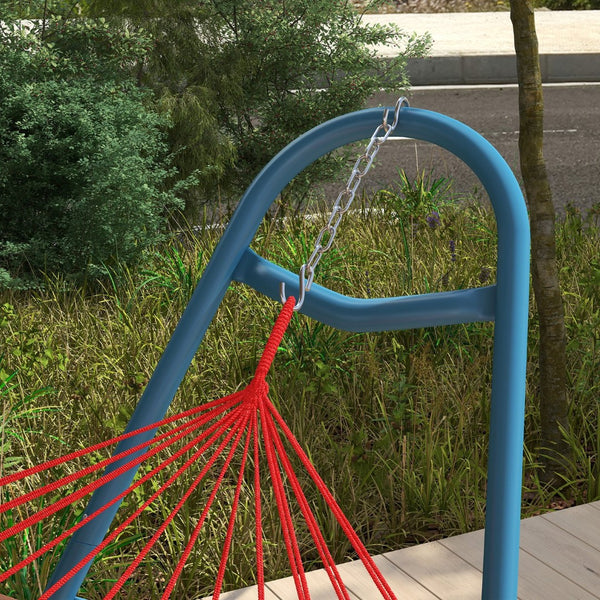 English Elm Outsunny Adjustable Hammock Stand For 2, Portable Steel Frame With Weather Resistance, 550 Lbs Capacity W2225P174055-GIGA