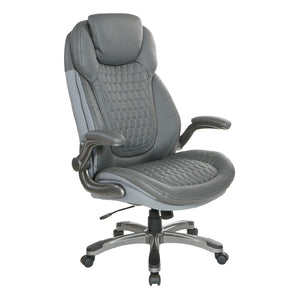 OSP Home Furnishings Bonded Leather Executive Chair with Lumbar Support Ergonomic Seating for Home Office ECH620867-EC2