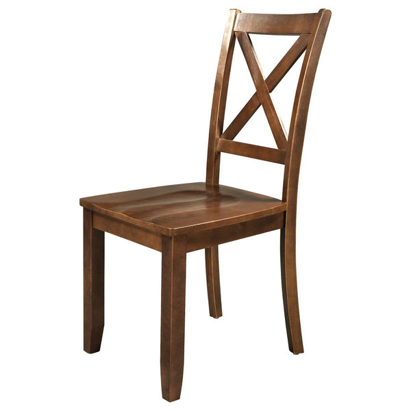 English Elm Topmax Drop Leaf Wood Breakfast Nook Table Set with X Back Chairs for Two Walnut N717S000164D