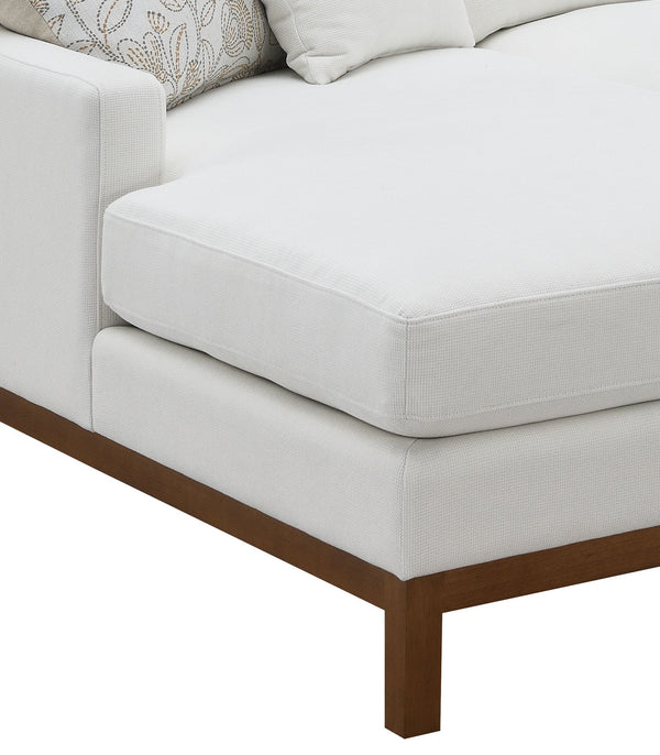 English Elm Valiant Ivory Chenille Sectional Sofa with Pocket Coil Seating, 4 High-Density Foam Pillows B2726S00265