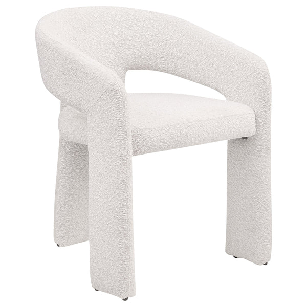 English Elm Cedral Cream Bouclé Dining Arm Chairs - Set of 2, Three-Leg Modern Design, Plush Rounded Back Comfort B062P299825