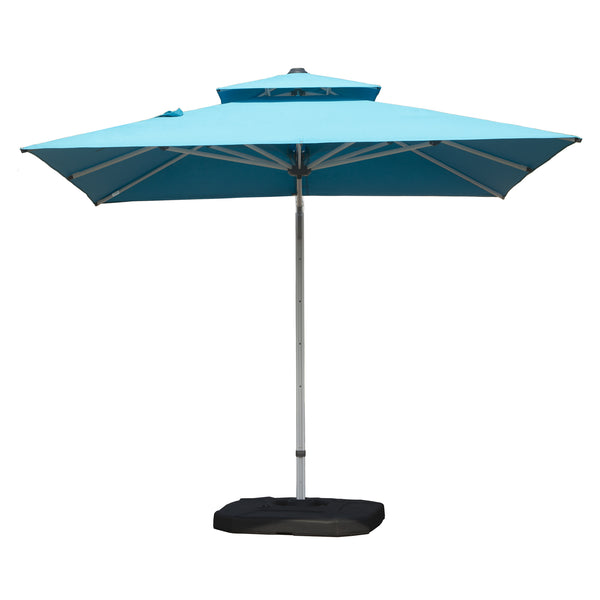 English Elm 9 9 ft Aluminum Cantilever Patio Umbrella with Tilt, Hydraulic Lift, UPF50+ Canopy, Rustproof Frame Lake Blue W1859P337816