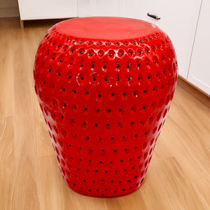 English Elm Yellow Lemon Shaped Resin Stool Playful Citrus Accent for Patio Sunroom or Kitchen W5709P490978