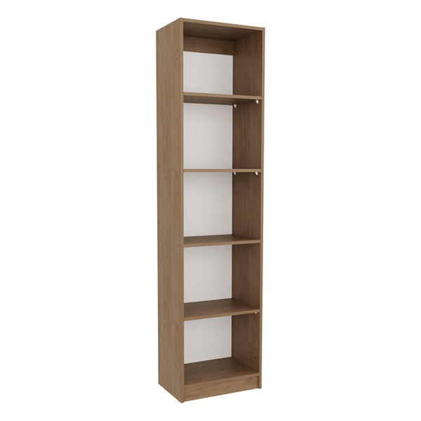 English Elm Verdi Bookcase Eco - 5-Shelf Macadamia & White Storage Solution For Stylish Compact Spaces B092P315586-GIGA