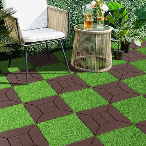English Elm New Interlocking Pp Deck Tiles Wood-look Finish for Patio Poolside Balcony 44 Sq Ft W3022P251855