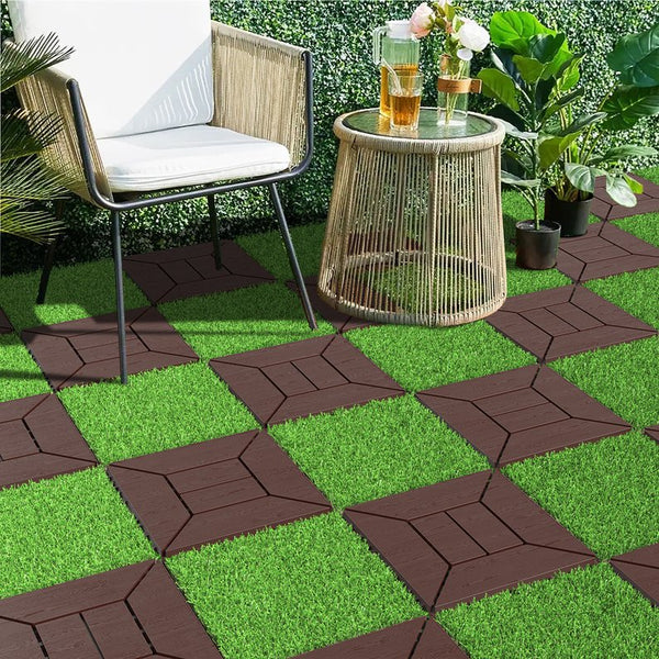 English Elm New Interlocking Pp Deck Tiles Wood-look Finish for Patio Poolside Balcony 44 Sq Ft W3022P251855