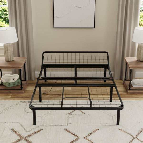 English Elm Black California King Adjustable Base with Head Elevation for Restful Sleep B047P296289