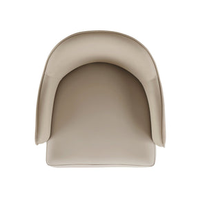 English Elm Hillman Modern Vegan Leather & Velvet Armchair - Sand, Durable Beech Wood Frame, Fully Assembled B365P397842