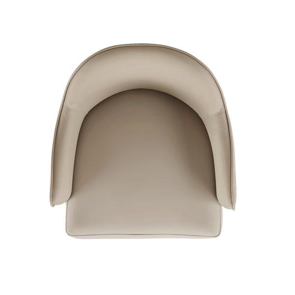 English Elm Hillman Modern Vegan Leather & Velvet Armchair - Sand, Durable Beech Wood Frame, Fully Assembled B365P397842