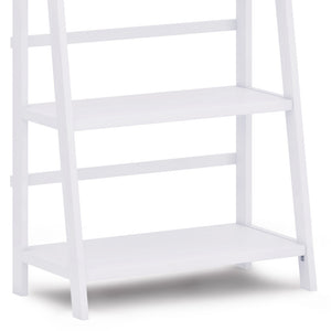 English Elm Acadian White Bookcase - Handcrafted Solid Wood With 5 Spacious Shelves For Stylish Organization B136P158275