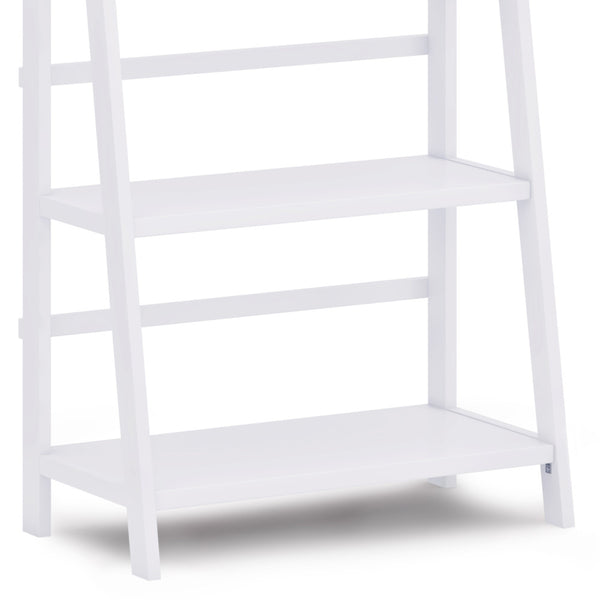 English Elm Acadian White Bookcase - Handcrafted Solid Wood With 5 Spacious Shelves For Stylish Organization B136P158275