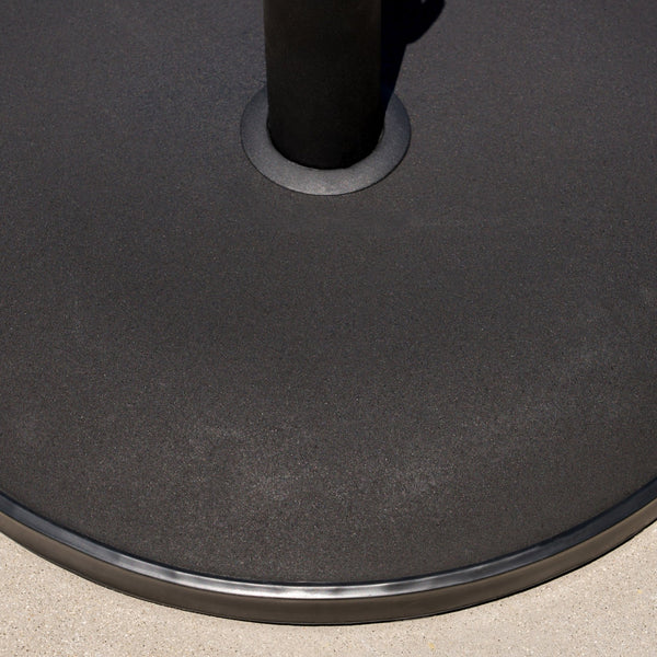 English Elm Christopher Knight Home® - UM-HOLDER heavy-duty round concrete base 55 lbs for umbrella stability, low-profile 25.25x22.5x4.8 inches Black 54756.00BLK