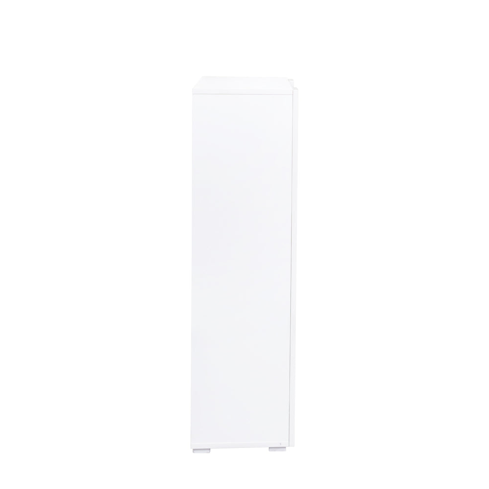 English Elm Storage Cabinet with Aluminum LED Strip Light and Glass Shelves Wall or Floor Mount Space-Saver W331P251042