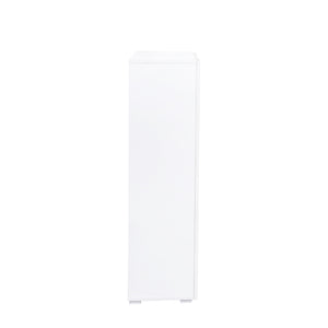 English Elm Storage Cabinet with Aluminum LED Strip Light and Glass Shelves Wall or Floor Mount Space-Saver W331P251042