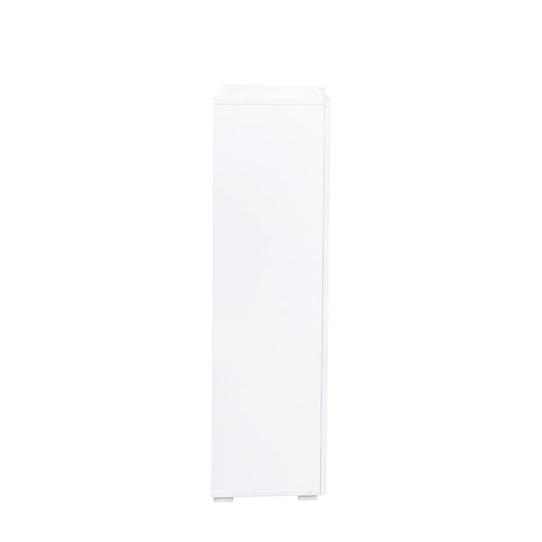 English Elm Storage Cabinet with Aluminum LED Strip Light and Glass Shelves Wall or Floor Mount Space-Saver W331P251042