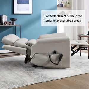 English Elm Dual Motor Power Lift Recliner with Massage Heat and 350 Lb Leatherair Support W3224S00023
