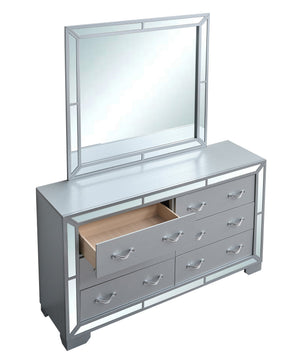 English Elm Murry Five Drawer Glam Dresser with Mirror Trim Fronts and Chrome Crystal Pulls B078P473041