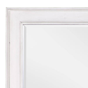 English Elm Katia Weathered White Finish Mirror with 1" Beveled Edge — Transitional Wood Frame, Durable Elegance B2726P248051