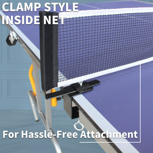 English Elm 8ft Foldable Ping Pong Table Aluminum Frame Indoor Game Set with Paddles Net Balls W1408P155353