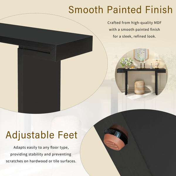 English Elm U-style 60 Inch Geometric Console Table Painted Mdf Foyer Entryway Living Room N711P303209B