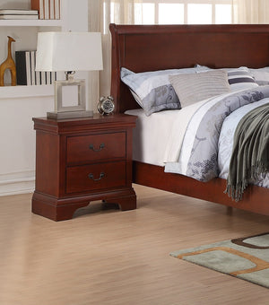 English Elm Contemporary Bedroom Furniture Nightstand Cherry Finish 2 X Drawers Bed Side Table Pine Wood