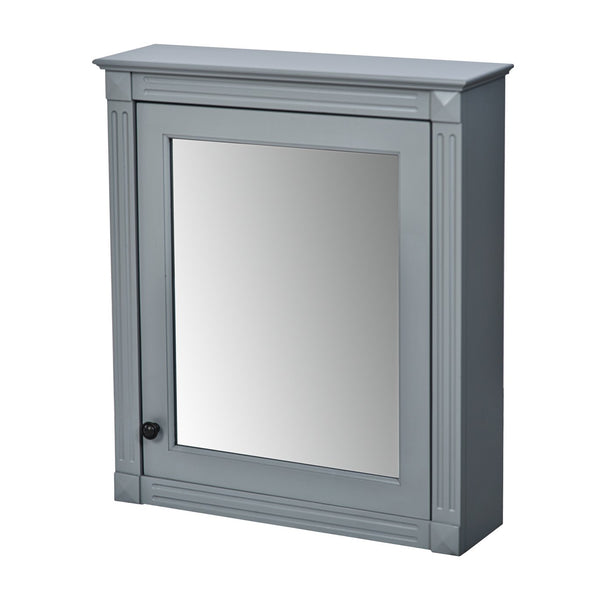 English Elm 24'' 24'' Wall Mounted Bathroom Mirror Cabinet with Adjustable Shelves, Space-Saving Modern Storage Solution Grey N710P195492E